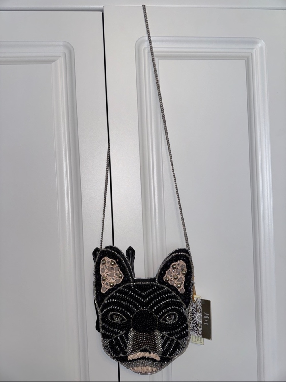 Beaded French Bulldog Frenchie Crossbody Bag - Picture 6 of 7